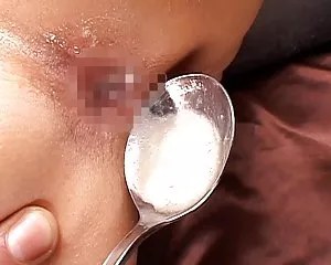 Chica japonesa pedo a cabo anal creampie en la cuchara y come sexo tube